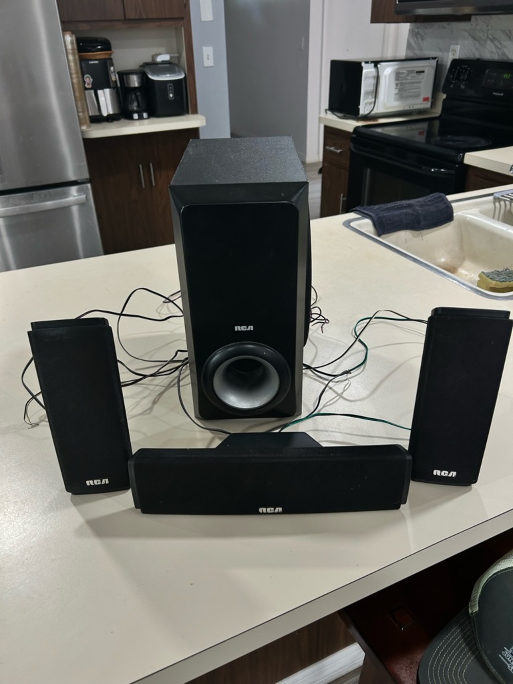 RCA Black 4-Piece Portable Speaker System with Subwoofer